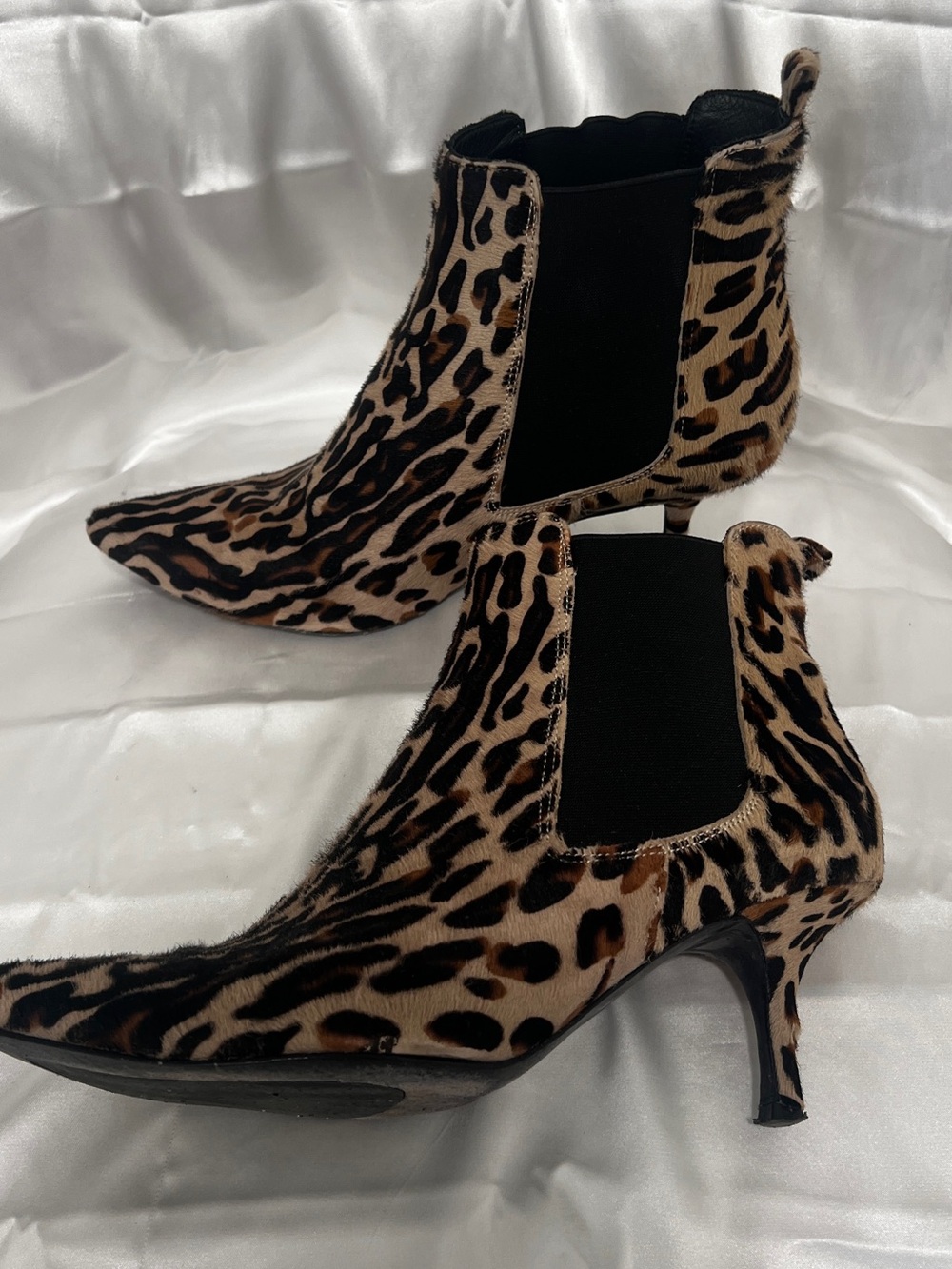 Anine Bing Stevie boots leopard pony hair size 8